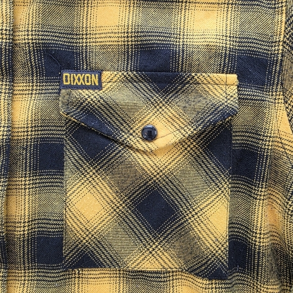 Dixxon Flannel Co Form & Function Black/Yellow Plaid Flannel Pearl Snap Women L - Picture 6 of 9